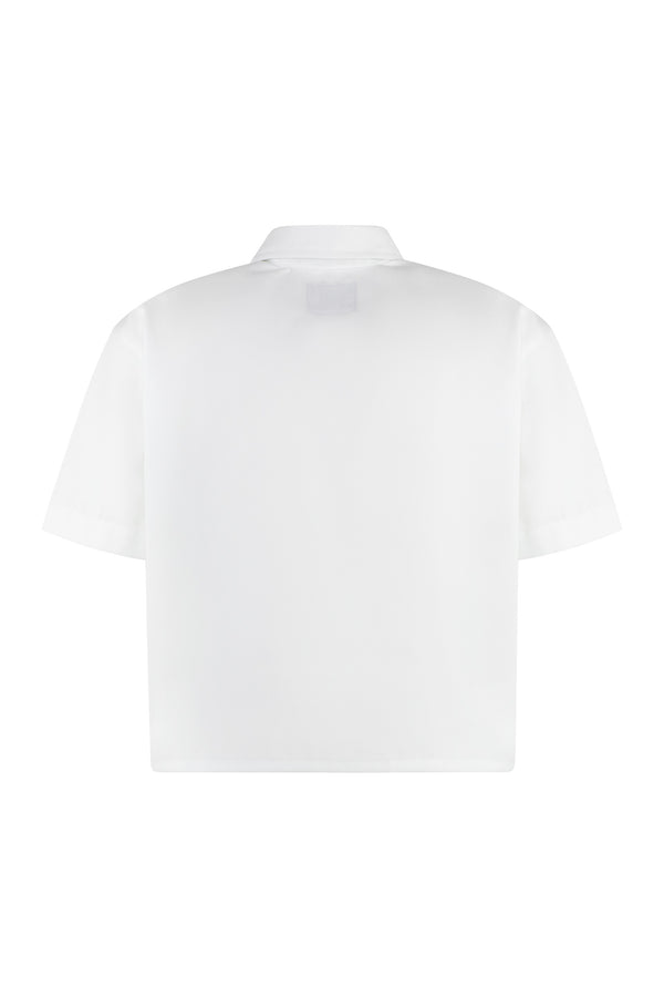 Short sleeve cotton blend shirt-1